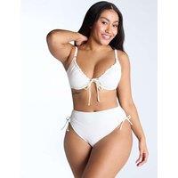 Boux Avenue Ibiza Textured Wired Tie Detail Bikini Top Ecru