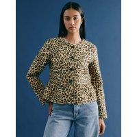Pure Cotton Animal Print Quilted Jacket
