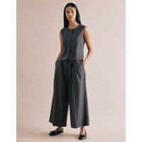 Pinstripe Wide Leg Culottes