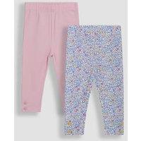 2pk Cotton Rich Floral & Plain Leggings (6 Mths-6 Yrs)