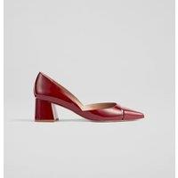 Patent Leather Cut Out Pointed Court Shoes