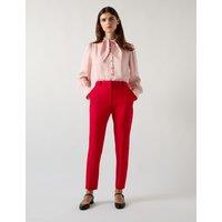 Twill Slim Fit Tapered Ankle Grazer Trousers