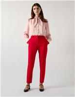 Twill Slim Fit Tapered Ankle Grazer Trousers