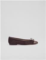 Suede Bow Ballet Pumps