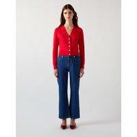 Merino Wool Blend Embroidered Lips Cardigan