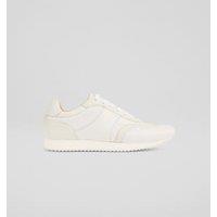 Leather Lace Up Suede Panel Trainers