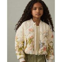 Floral Quilted Bomber Jacket (4-14 Yrs)