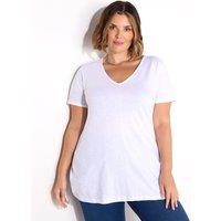 Pure Cotton V-Neck Longline T-Shirt