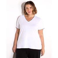 Cotton Rich V-Neck Stitch Detail T-Shirt