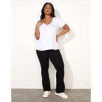 Live Unlimited London Cotton Rich Flared Leggings Black