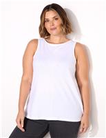 Live Unlimited London Pure Cotton Round Neck Vest Top White