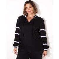 Embroidered V-Neck Lace Insert Top