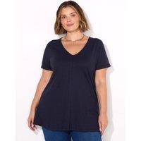 Pure Cotton V-Neck Longline T-Shirt