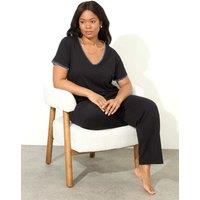 Cotton Rich Stitch Detail V-Neck T-Shirt