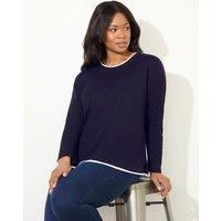 Pure Cotton Contrast Trim Top