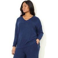 Jersey V-Neck Relaxed Longline Top