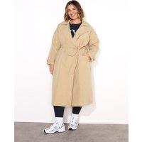 Cotton Blend Longline Trench Coat