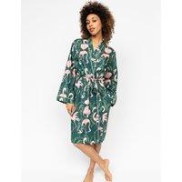 Cotton Modal Flamingo Print Dressing Gown