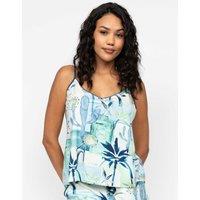 Cyberjammies Cotton Modal Tropical Print Cami Top Teal Mix