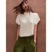 Funnel Neck Knitted Top with Wool