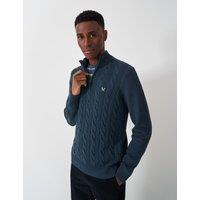 Pure Cotton Cable Knit Half Zip Sweatshirt