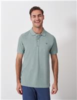 Crew Clothing Pure Cotton Pique Polo Shirt Beige
