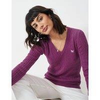 Cotton Rich Cable Knit Jumper with Cashmere