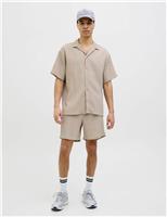 JACK & JONES Waffle Textured Shirt And Shorts Set Stone