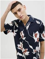 JACK & JONES Pure Cotton Hawaiian Shirt White Mix
