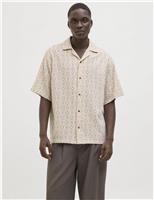 JACK & JONES Pure Cotton Printed Shirt Cream Mix
