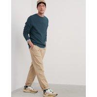 Pure Cotton Crew Neck Textured Jumper