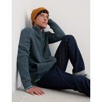 Lambswool Rich Zip Up Textured Cardigan