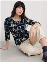 Cotton Rich Geometric Slim Fit Blouse