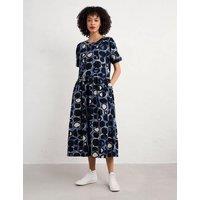 Pure Cotton Geometric Waisted Midaxi Dress