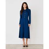 Crepe Satin Midi Skater Dress