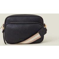 Faux Leather Double Zip Cross Body Camera Bag