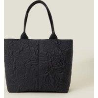 Nylon Floral Quilted Tote Bag