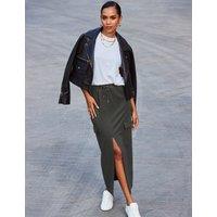 Jersey Split Front Midi Cargo Skirt