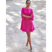 SOSANDAR Ruffle Hem Shift Dress Pink