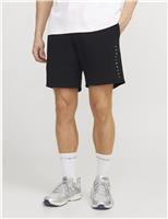 JACK & JONES Cotton Rich Drawstring Sweat Shorts Black