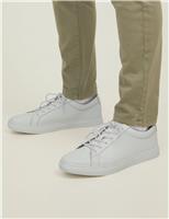 JACK & JONES Leather Lace Up Trainers White