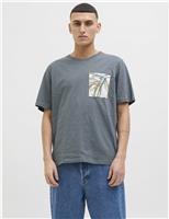 Pure Cotton Crew Neck Pocket T-Shirt