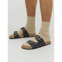 Leather Slip-On Sandals