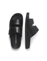 JACK & JONES Leather Riptape Sandals Black