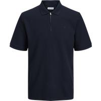 Cotton Blend Half Zip Polo Shirt