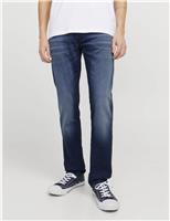 Tapered Fit Cotton Blend 5 Pocket Jeans