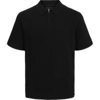 Pure Cotton Zip Up Knitted Polo Shirt