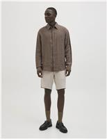 JACK & JONES Slim Fit Linen Rich Chino Shorts Blue Mix