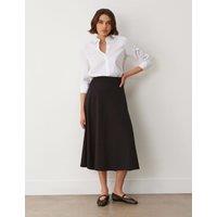 Finery London Jersey Midi A-Line Skirt Black