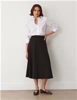 Jersey Midi A-Line Skirt